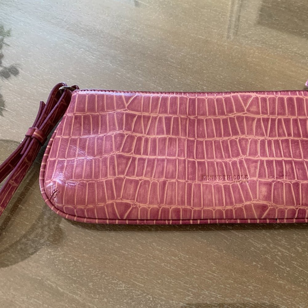 Kenneth Cole Purple Leather Clutch / Wristlet